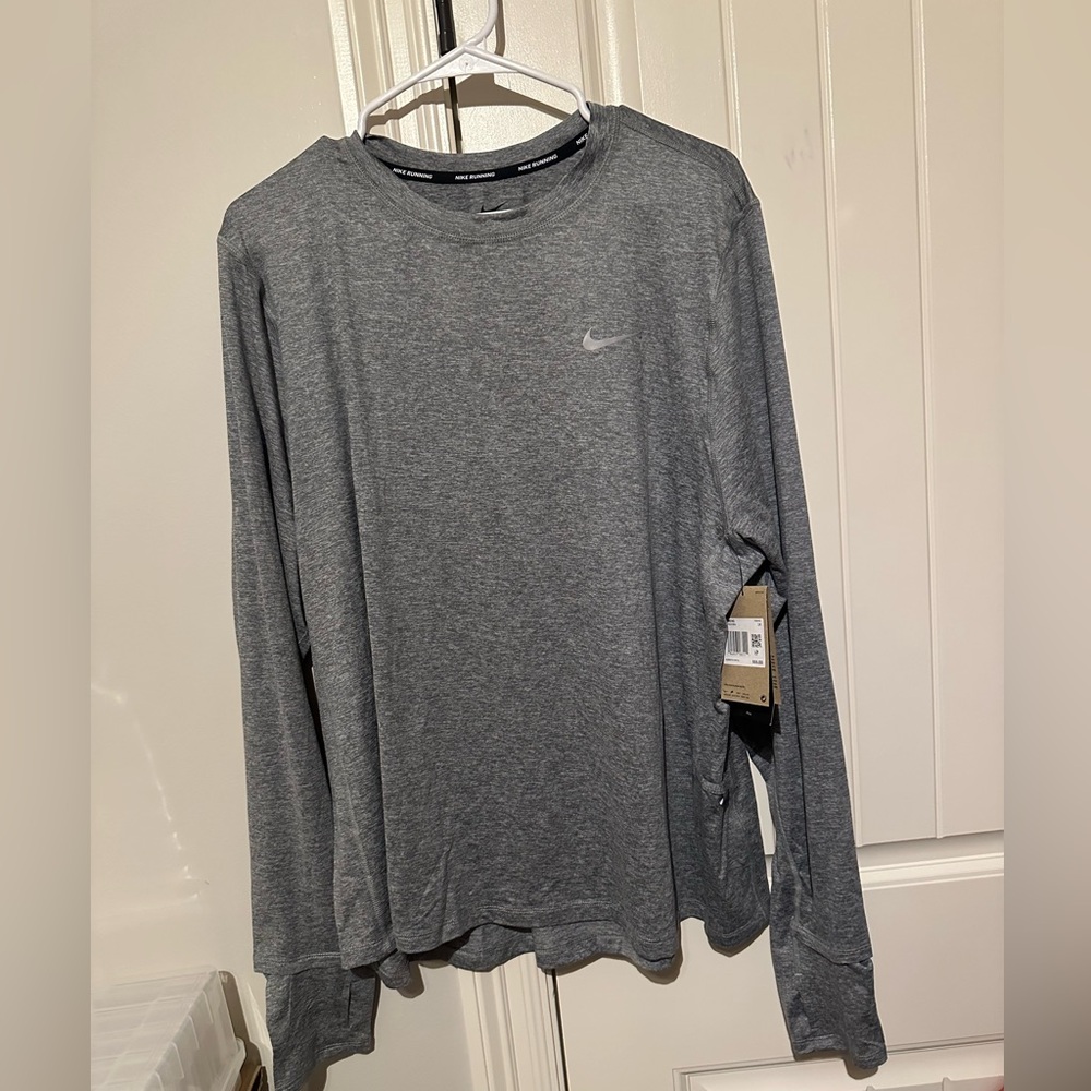 Nike Women's Heather Gray Long Sleeve Top